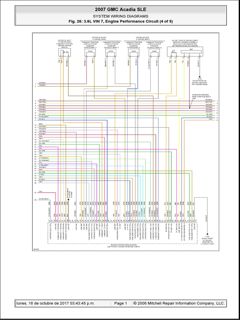 2007 GMC Acadia 3.6L Vin 7 Electric Diagrams 4of5