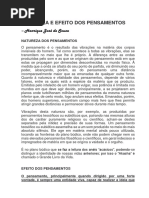 Natureza e Efeito Dos Pensamentos