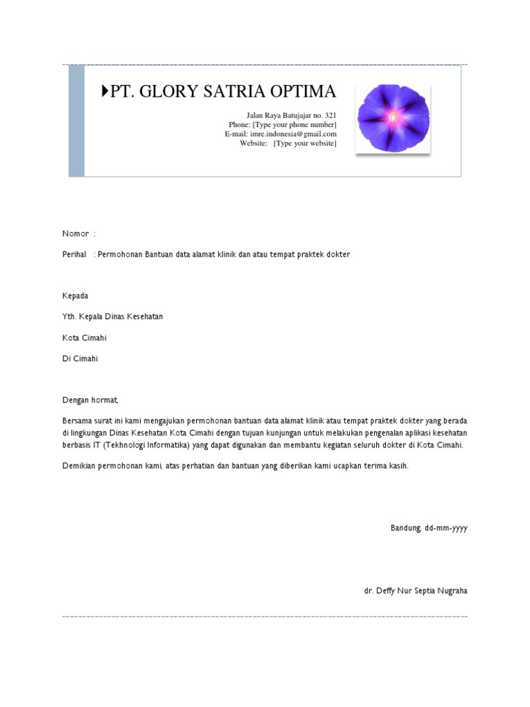 Surat Permohonan Data Kota Cimahidocx