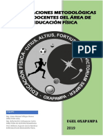 Orientaciones Metodológicas Del Area de Educación Física 2019 Ok PDF