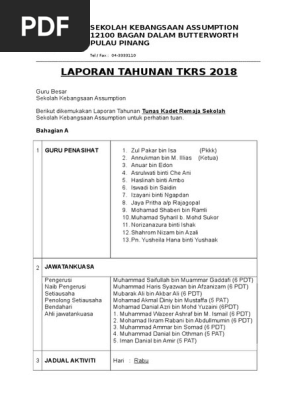Laporan Akhir Tahun Tkrs 2018 Pdf