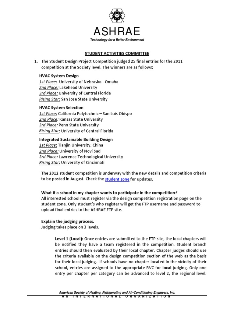 ASHRAE High School Design Competition | PDF | Hvac | Air Conditioning