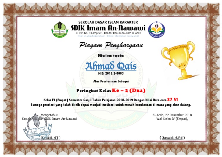 Download Contoh Piagam Peringkat Kelas PNG
Dokumen
Words
Contoh Piagam Peringkat Kelas
