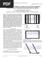 Design of Two Wheel Automatic Electric Forklift For Industry Warehouses& Domestic Purpose