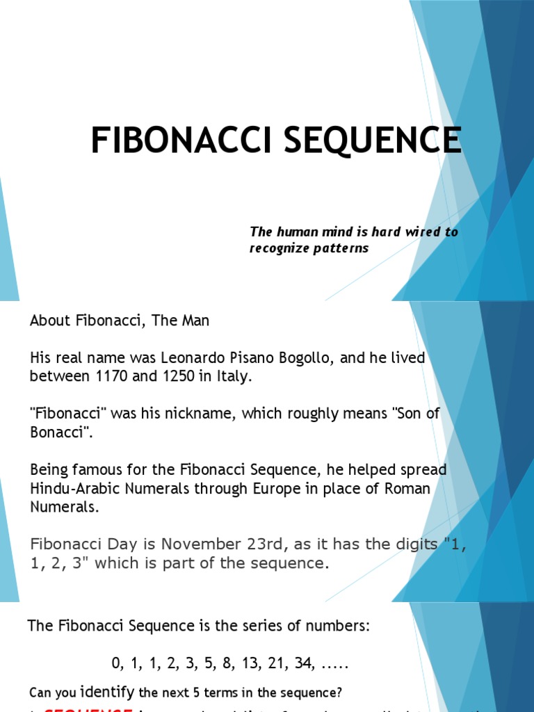 Lecture 2 The Fibonacci Sequence Pdf Elementary Mathematics Numbers