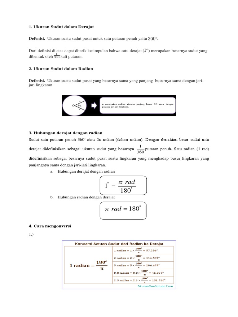 MATERI UKURAN SUDUT DAN RADIAN visual data 2