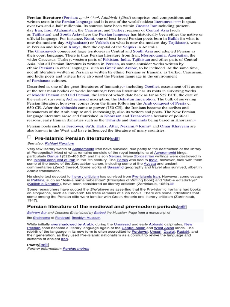 Persian Literature | PDF | Persian Literature | Poetry