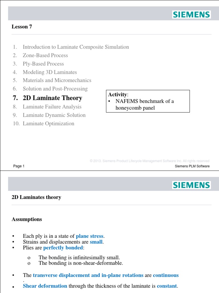 2D Laminate Theory Lesson 7 PDF Young's Modulus Stress (Mechanics)