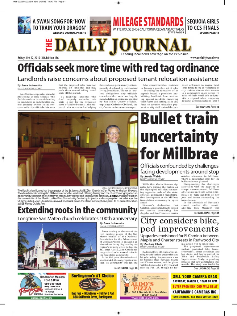 San Mateo Daily Journal 02-22-19 Edition | PDF | Fuel Economy In