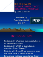 Introduction of Green It Into A Higher Education Program