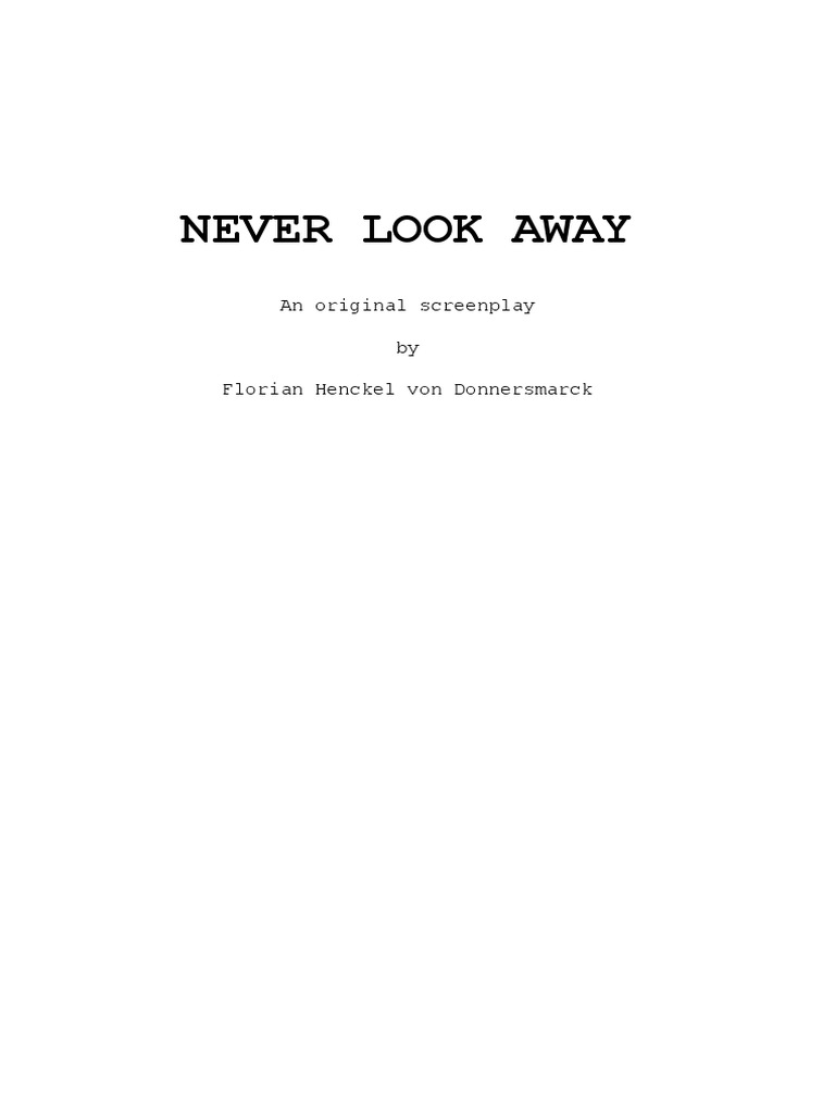 Never Look Away Screenplay PDF