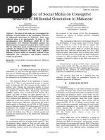 The Influence of Social Media On Consuptive Behavior of Millennial Generation in Makassar