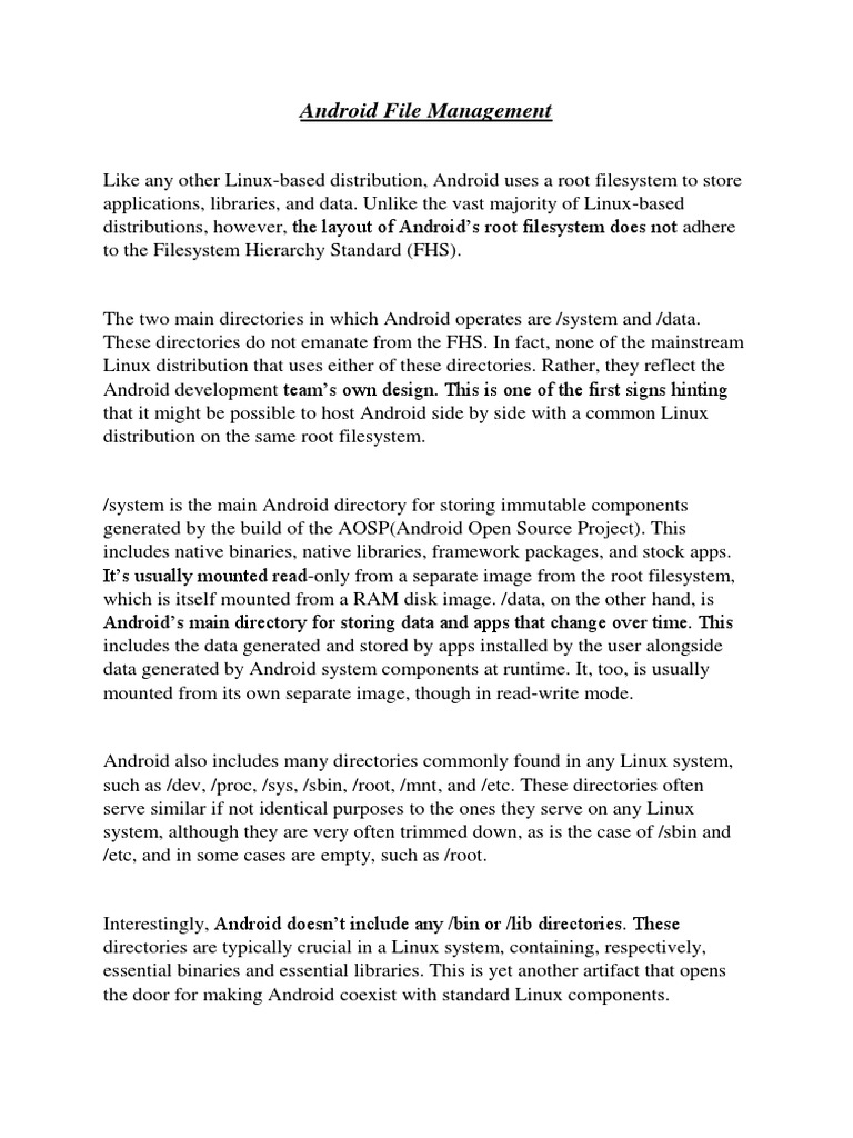 Android File Management PDF File System Android (Operating System)