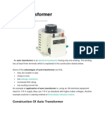 Construction of Auto Transformer