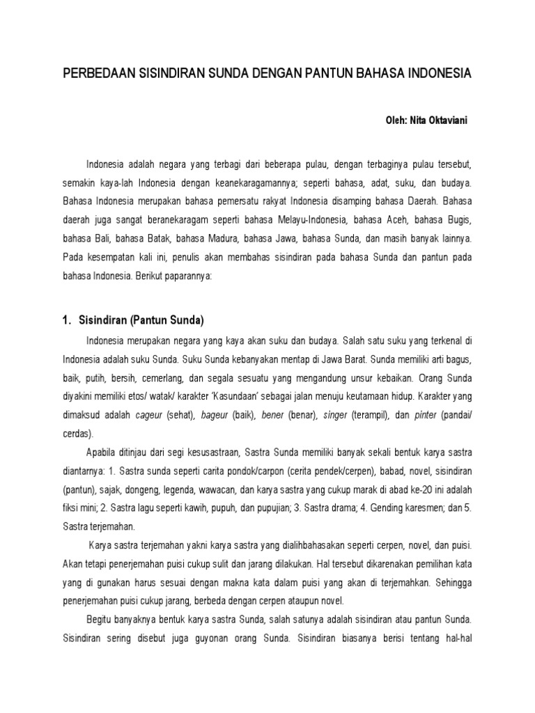Sisindiran Sunda Mulai Termakan Zaman Pdf