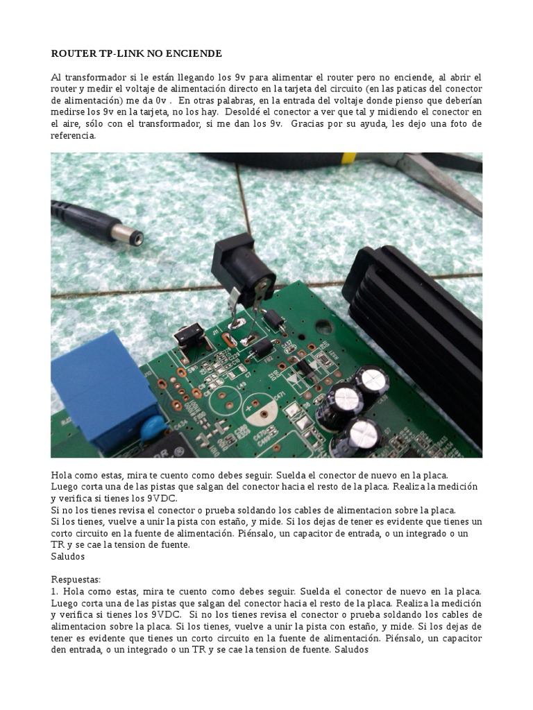 Router TP-LINK No Enciende | PDF