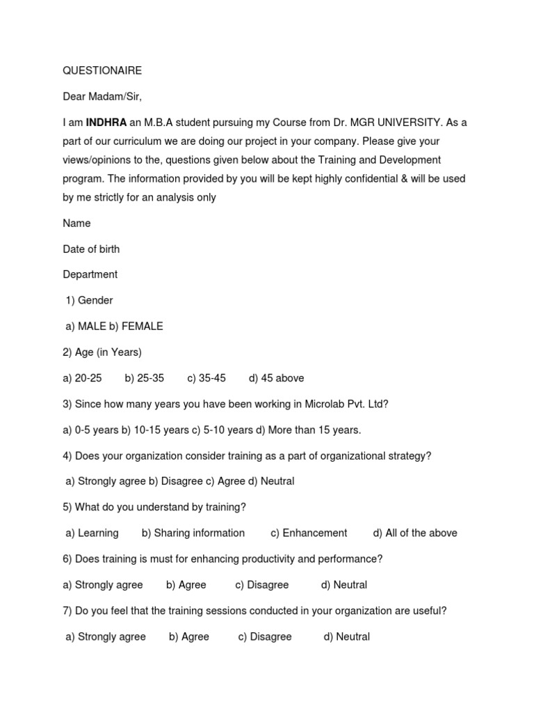 Indra Questionaire - 2 | PDF | Cognition | Learning