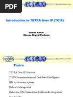 Introduction To TETRA Over IP (TOIP) : Ranko Pinter Simoco Digital Systems