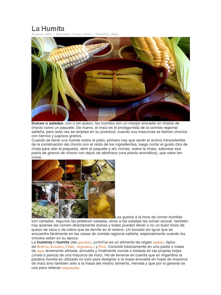 La Humita | PDF | Cocina | Cocina de las Americas