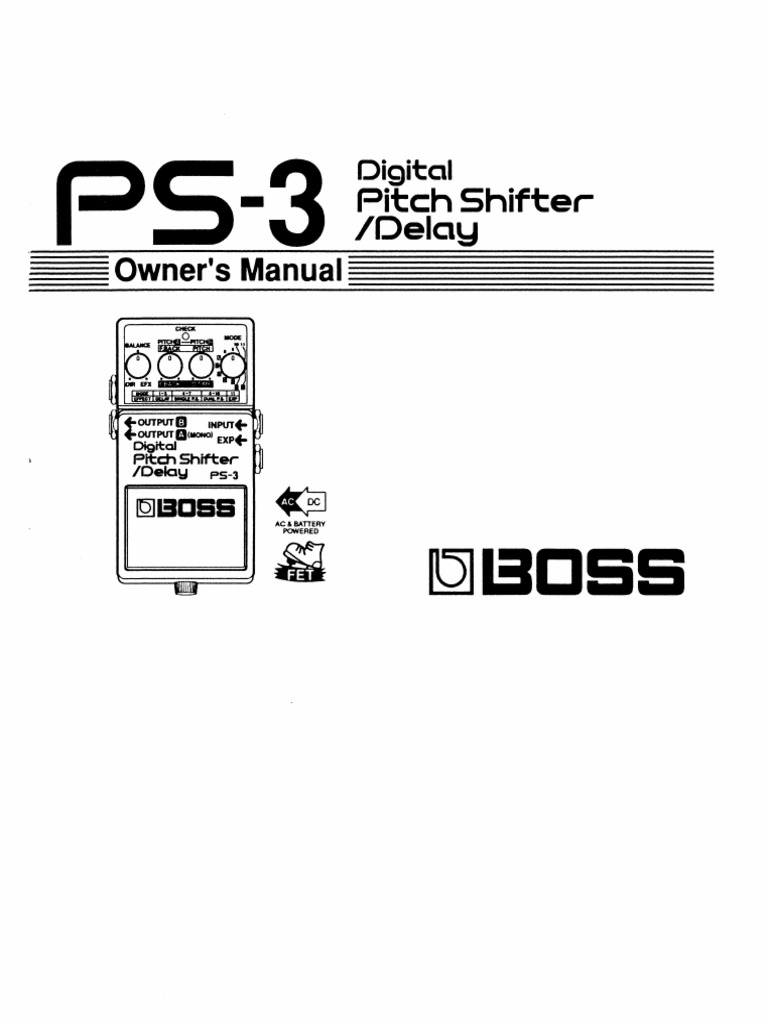 Boss PS3 Manual PDF