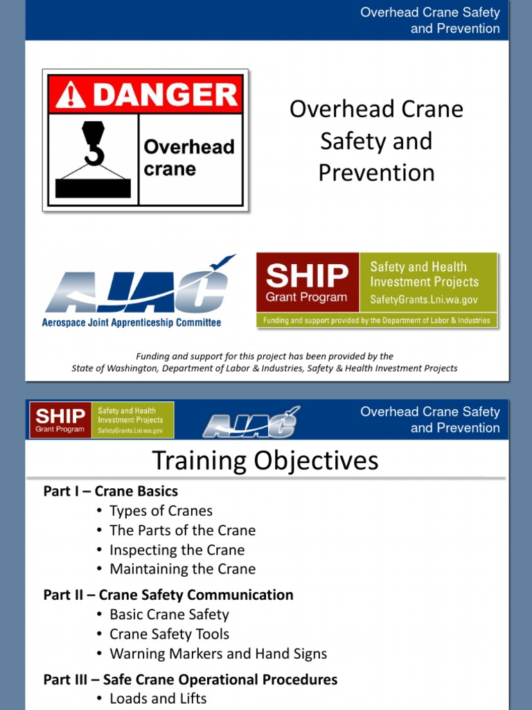 Overhead Crane Safety Training Guide | PDF | Crane (Machine) | Elevator