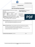 Safety Override Risk Assessment: Water Disposal Tank