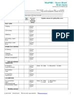 WeeFIM Score Sheet Brain Injury