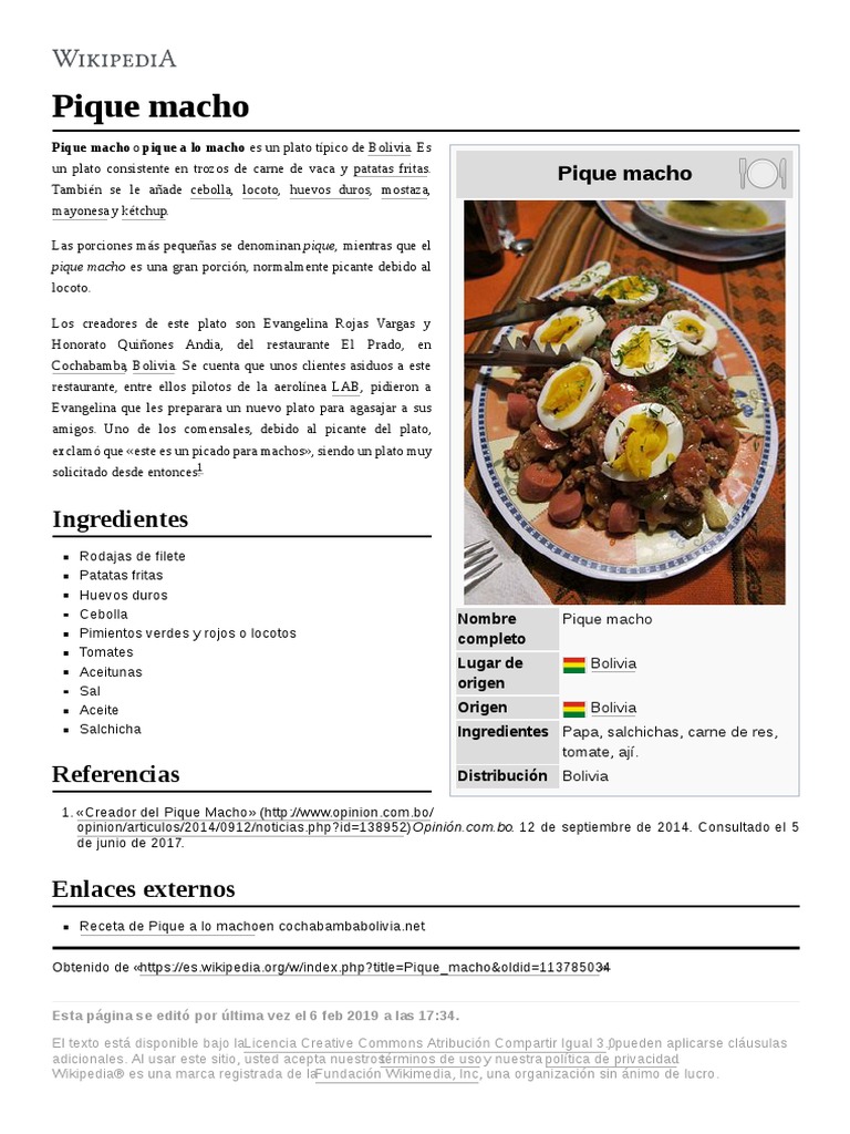 Pique Macho | PDF | Cocina | Alimentos