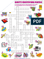 Classroom Objects Esl Vocabulary Crossword Puzzle Worksheet For Kids PDF