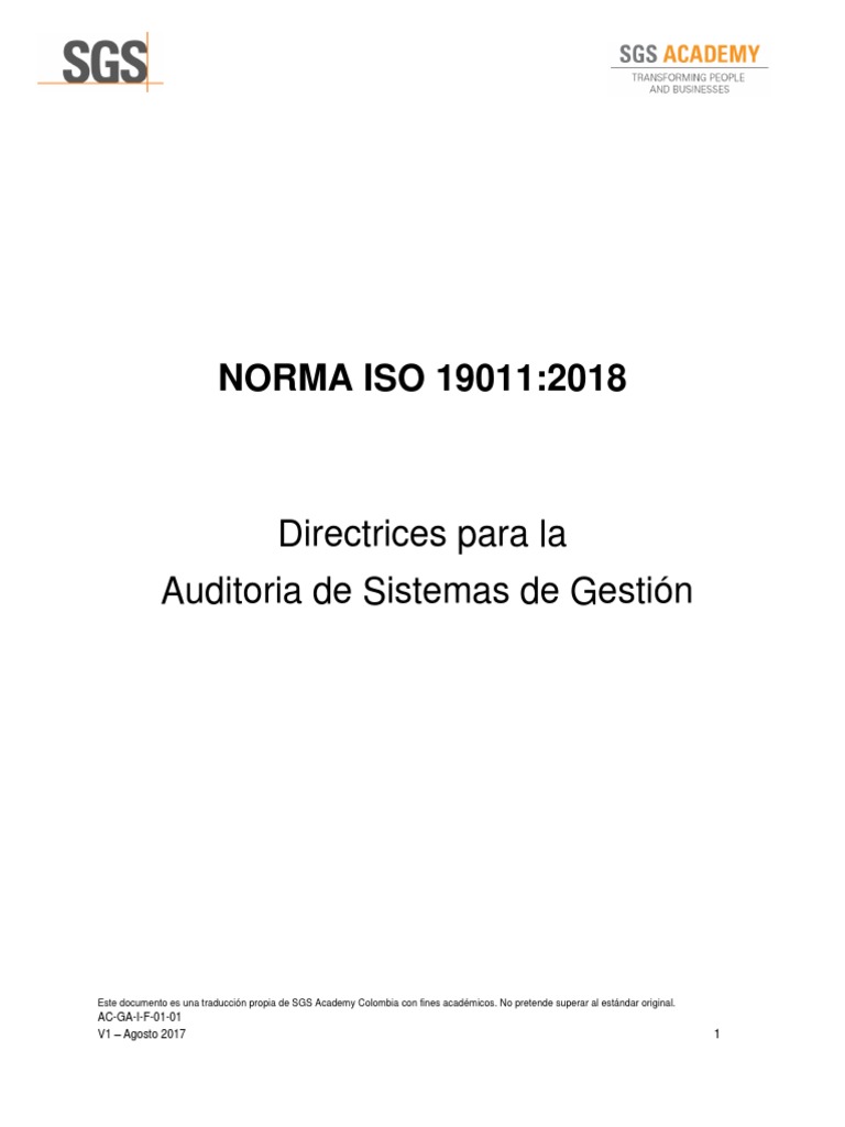 Norma ISO 190112018 PDF PDF Auditoría