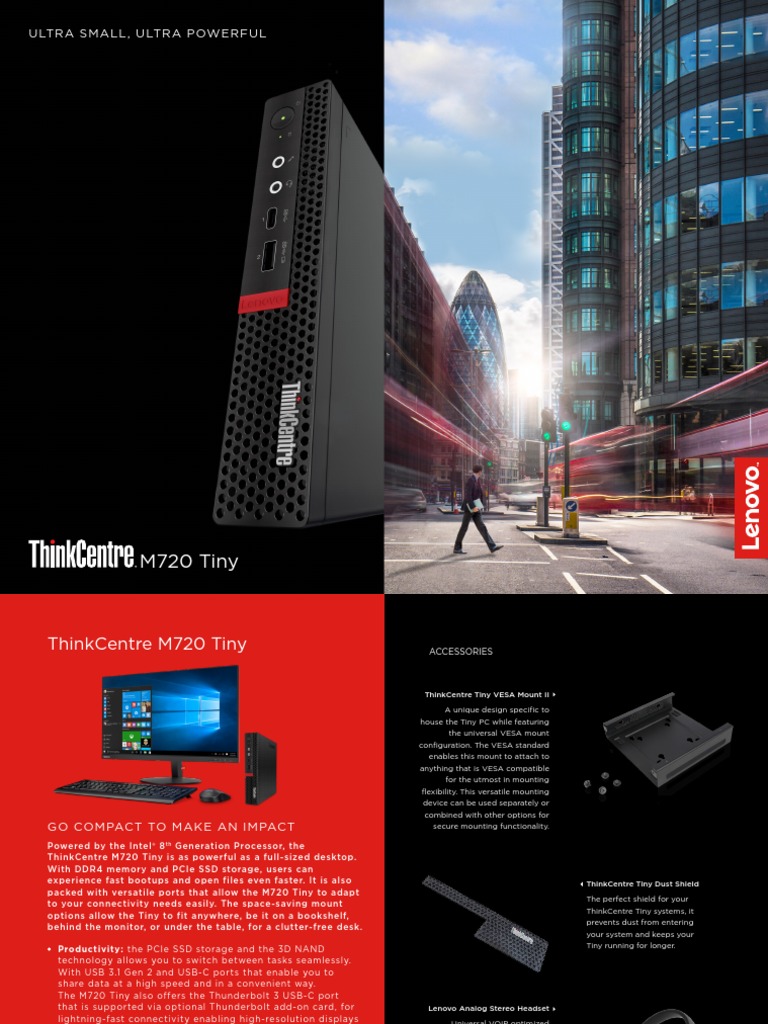 Lenovo Datasheet Desktop M720q | PDF | Solid State Drive | Usb