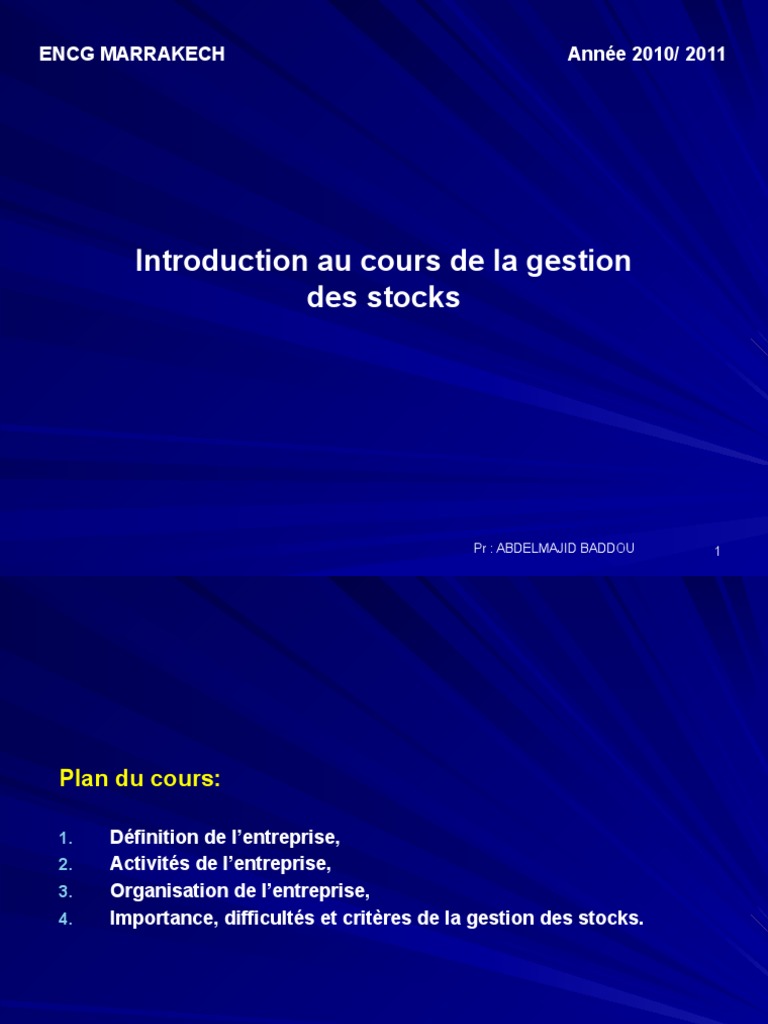 Introduction à la gestion des stocks | PDF | Inventaire | Comptabilité