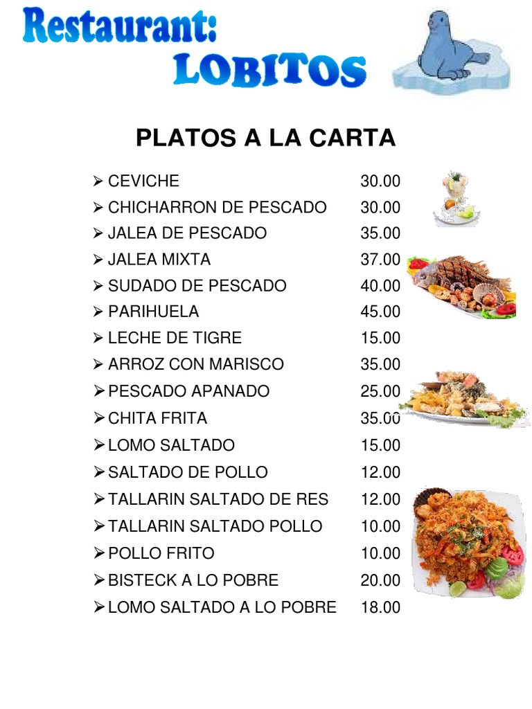 Lobito Grill Menu Highlights | PDF