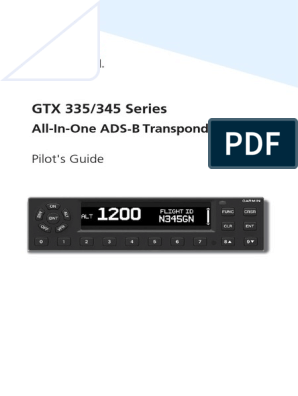 Garmin GTX ADS-B Transponder Manual | PDF | Transponder (Aeronautics) | Traffic Control