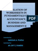 Compilation of Worksheets in Fundamentals of Accountancy, Business and Management Ii