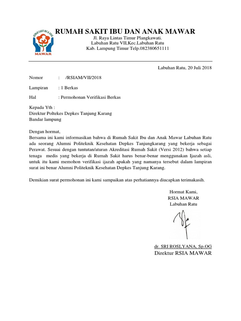 Surat Verifikasi Ijazah