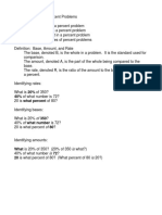 3 Types of Percent Problems ANSWERS