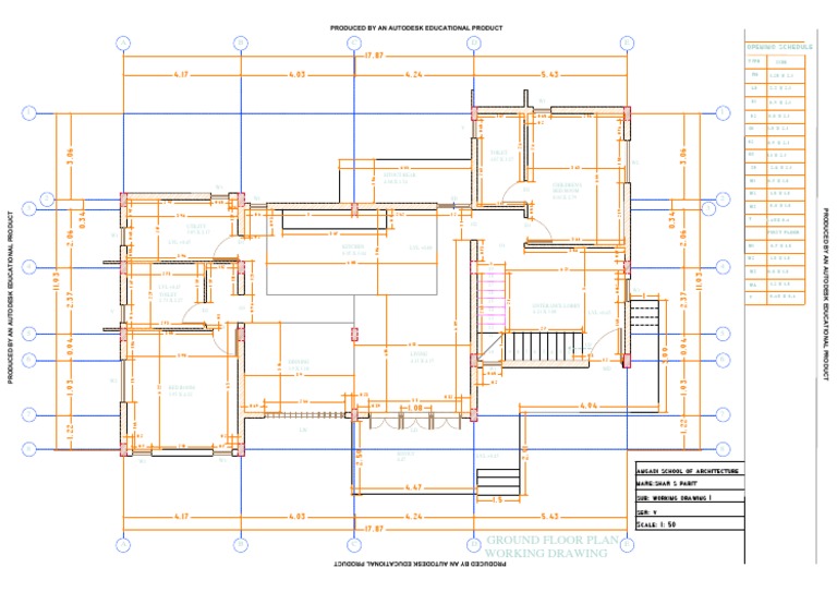 Ground Floor House Plan with Dimensions | PDF