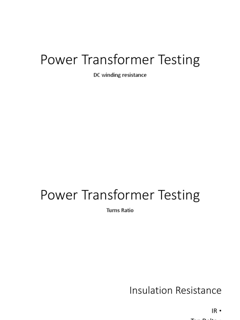 Power Transformer Testing PDF