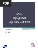 Graphs Topological Sort Single Source Shortest Path: Manoj Kumar DTU, Delhi