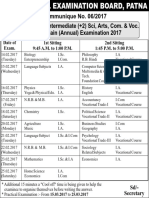 BISE Patna Intermediate Exam Schedule 2017