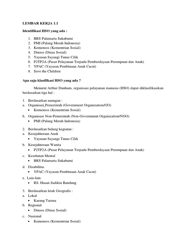 Klasifikasi dan Contoh HSO di Indonesia | PDF
