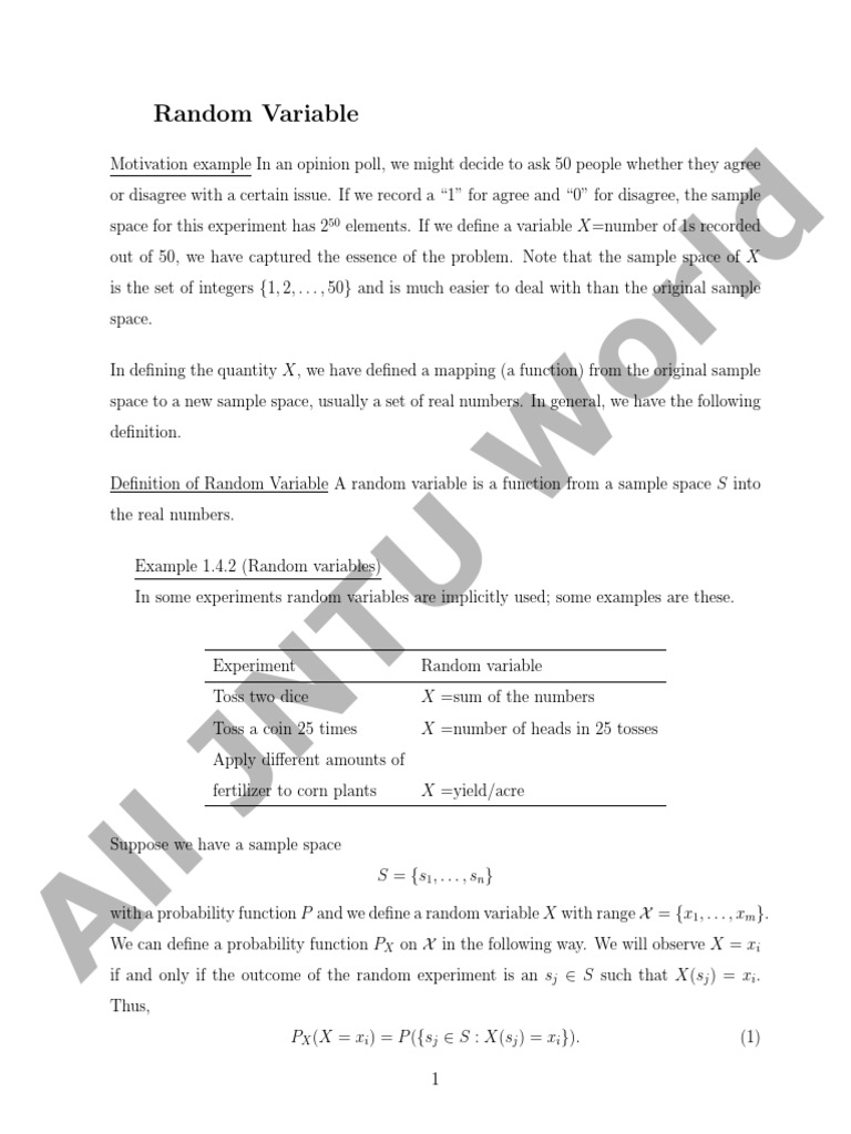 PS Notes PDF | PDF | Probability Theory | Random Variable