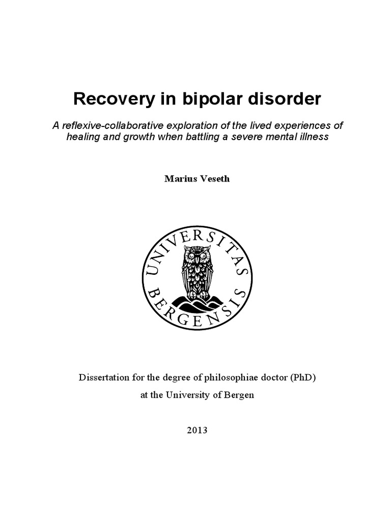 Recovery in Bipolar | PDF | Recovery Approach | Mental Disorder
