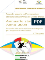 Secondo Rapporto Immigrazione Straniera Provincia Monza e Brianza - Giugno 2010