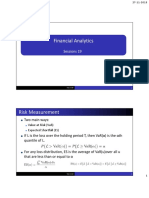 Financial Analytics: Sessions 19