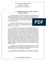 Puntos de La Constitución Con Relación Al Proceso Penal