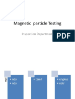 Magnetic Particle Testing: Inspection Department