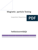 Magnetic Particle Testing: Inspection Department