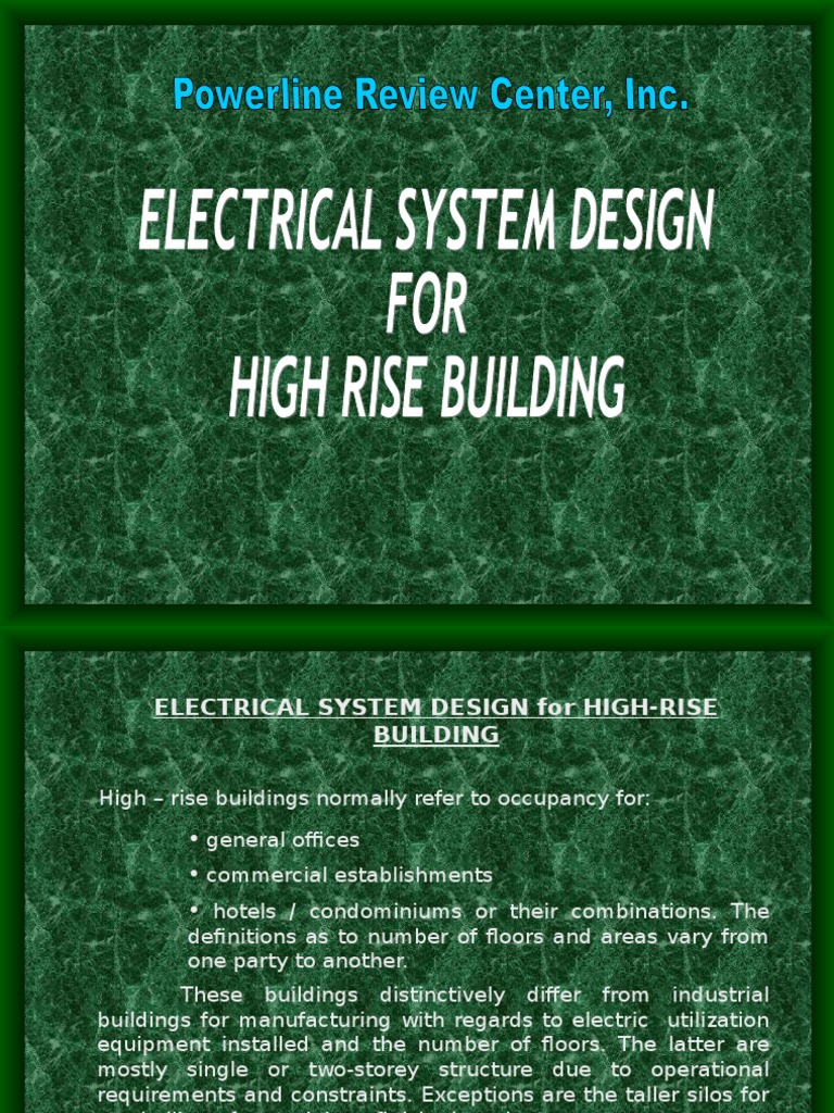 Electrical System For High Rise Building PDF | PDF | Electric Power ... - Electrical System Designer For High Rise Buildings